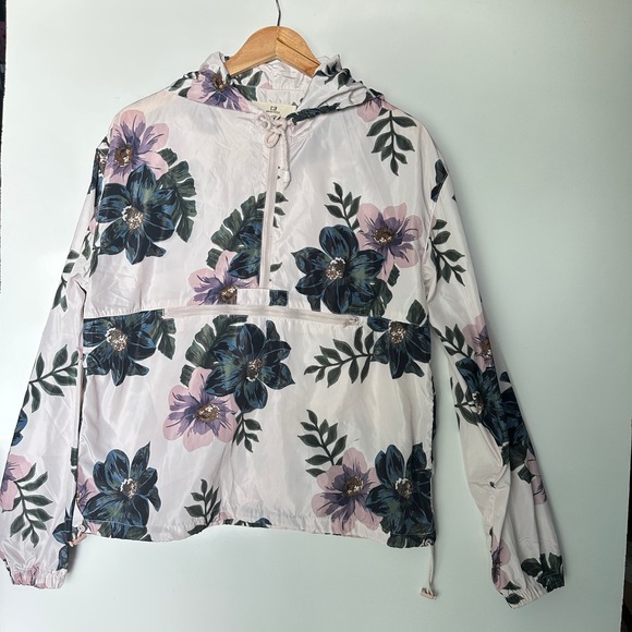 Thread‎ & Supply Floral Anorak Hoodied Windbreaker Lightweight Fairy Medium NWOT - Picture 3 of 11